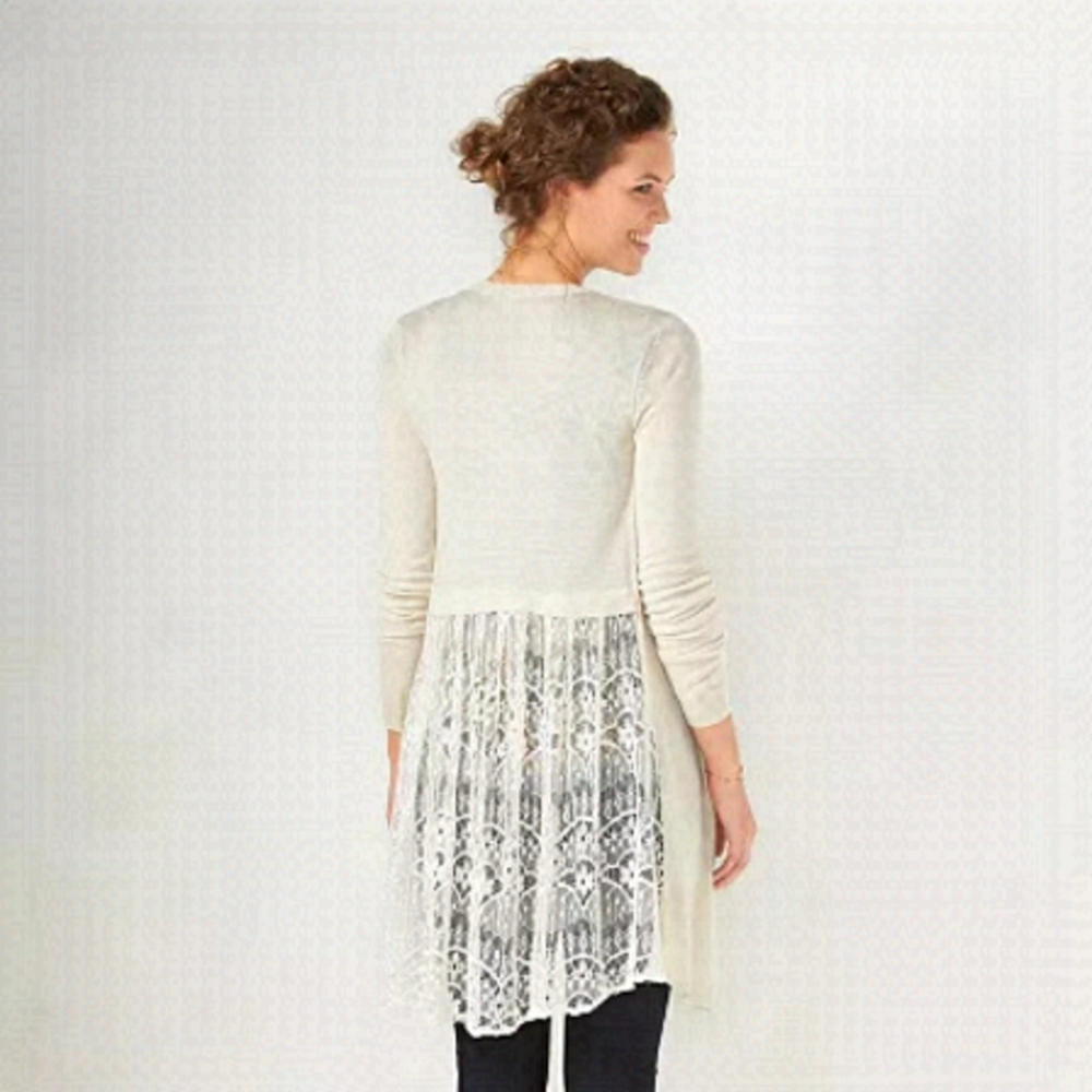 LC Lauren Conrad Wool Blend Lace Cardigan